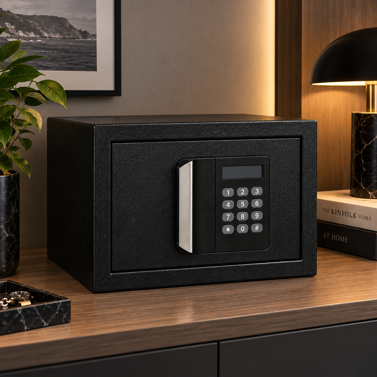 Coffre-fort électronique noir à serrure numérique ValSafe — vue produit 2