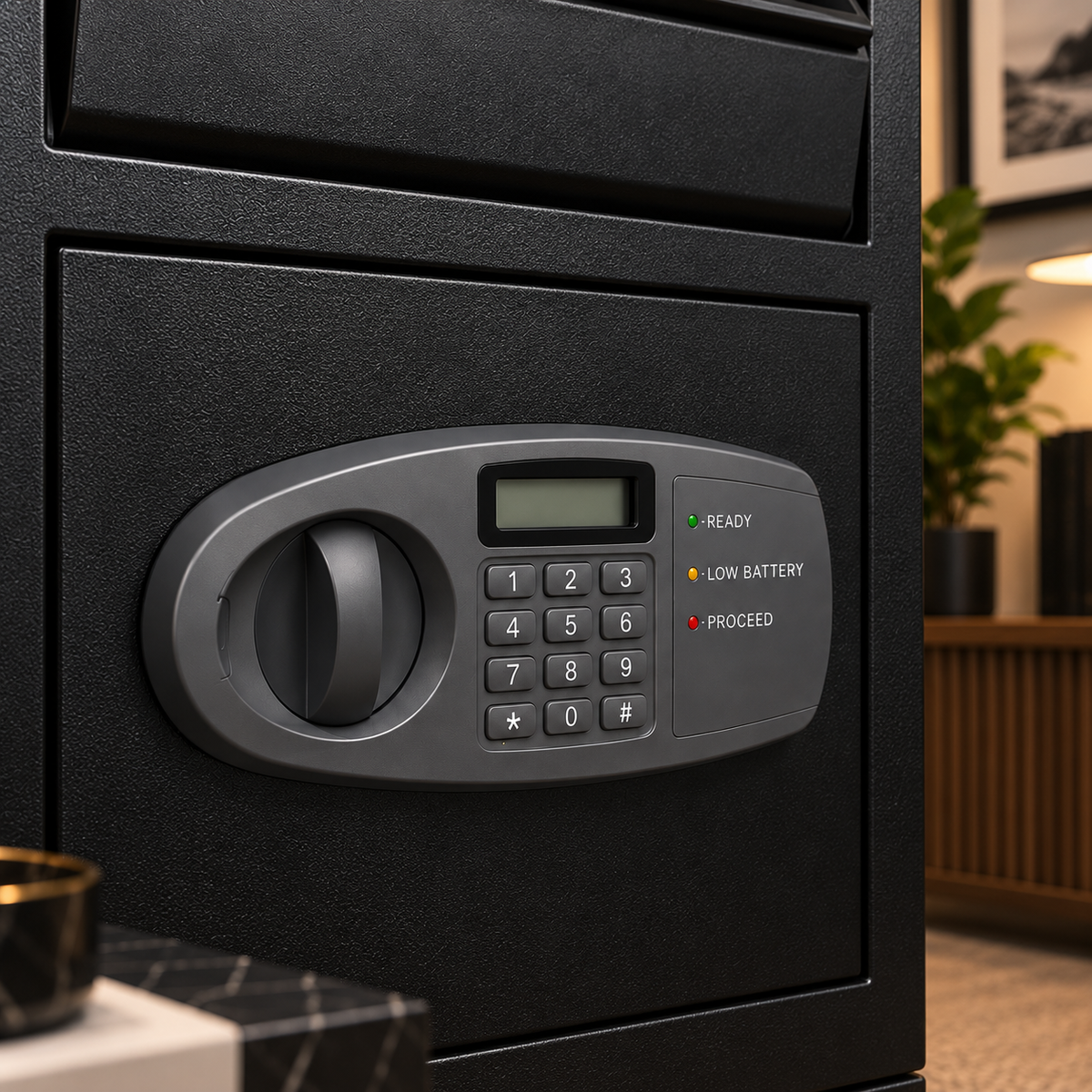 Coffre-fort électronique vertical en acier ValSafe — vue produit 4